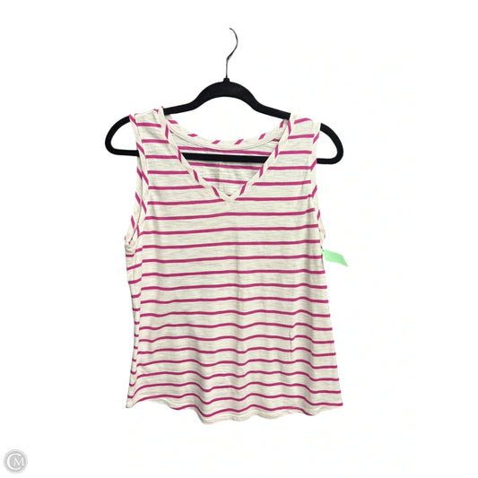 Top Sleeveless By Chicos In Pink & White, Size: S