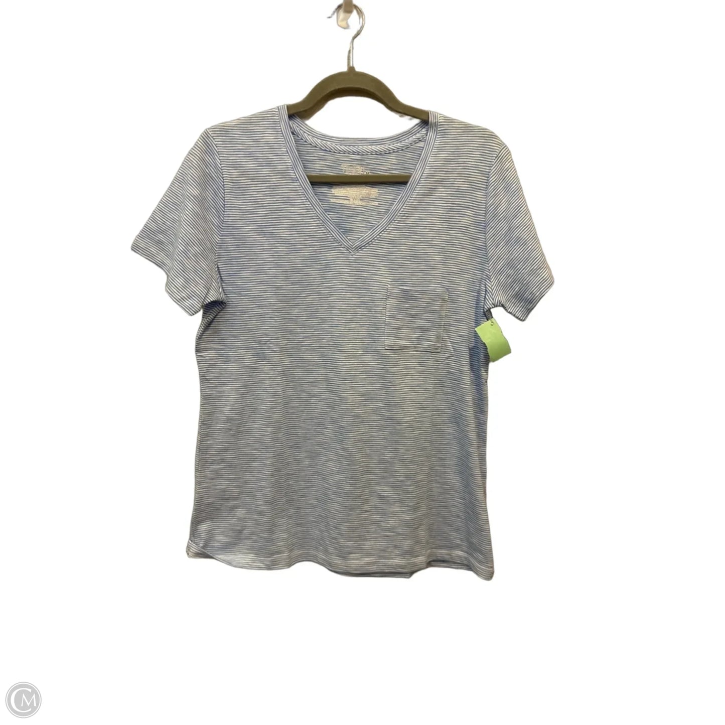 Top Short Sleeve Basic By Time And Tru In Blue & White, Size: M