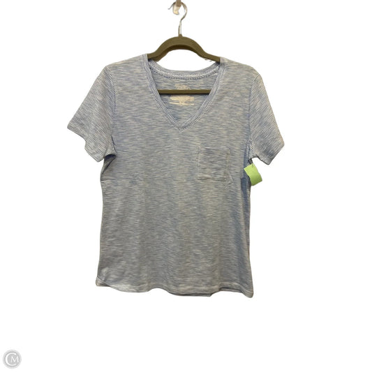 Top Short Sleeve Basic By Time And Tru In Blue & White, Size: M