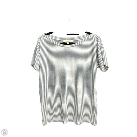 Top Short Sleeve By Loft In Blue & White, Size: S