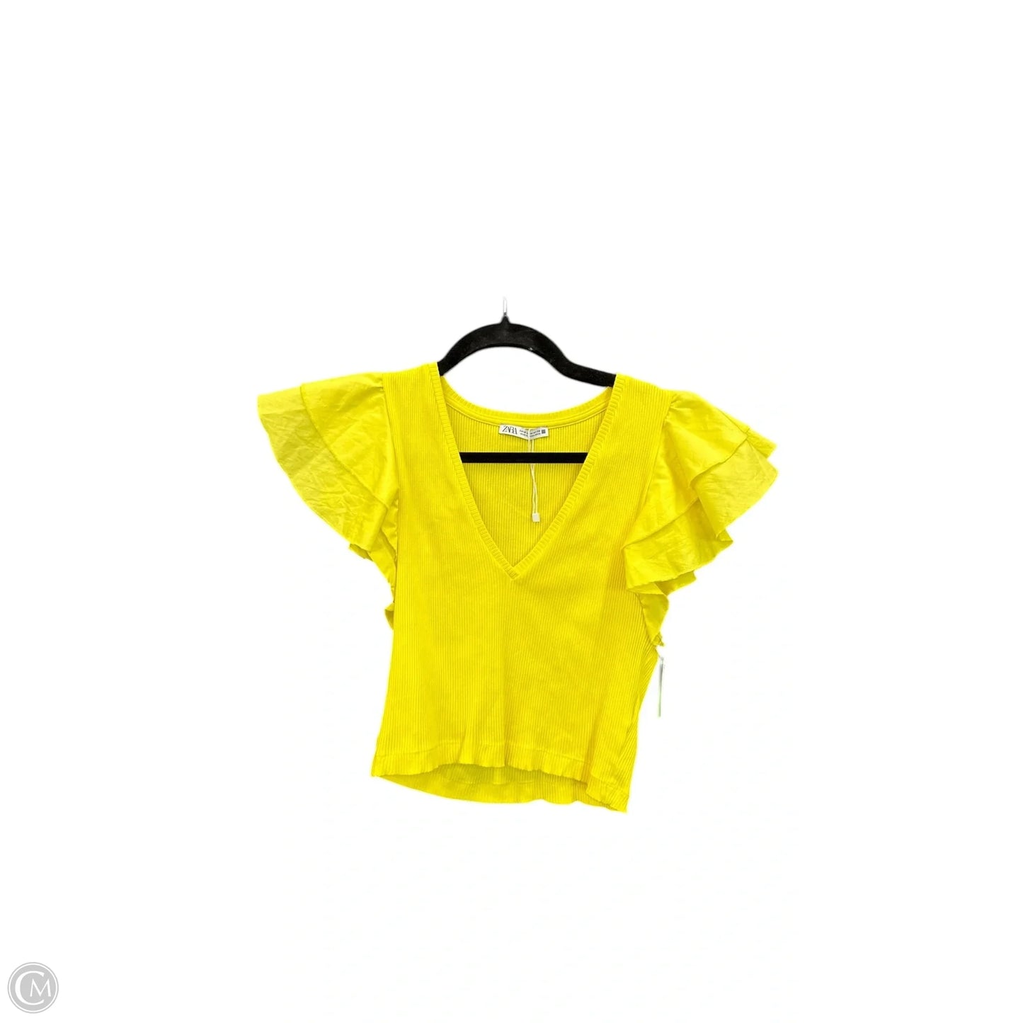 Top Sleeveless By Zara In Yellow, Size: M