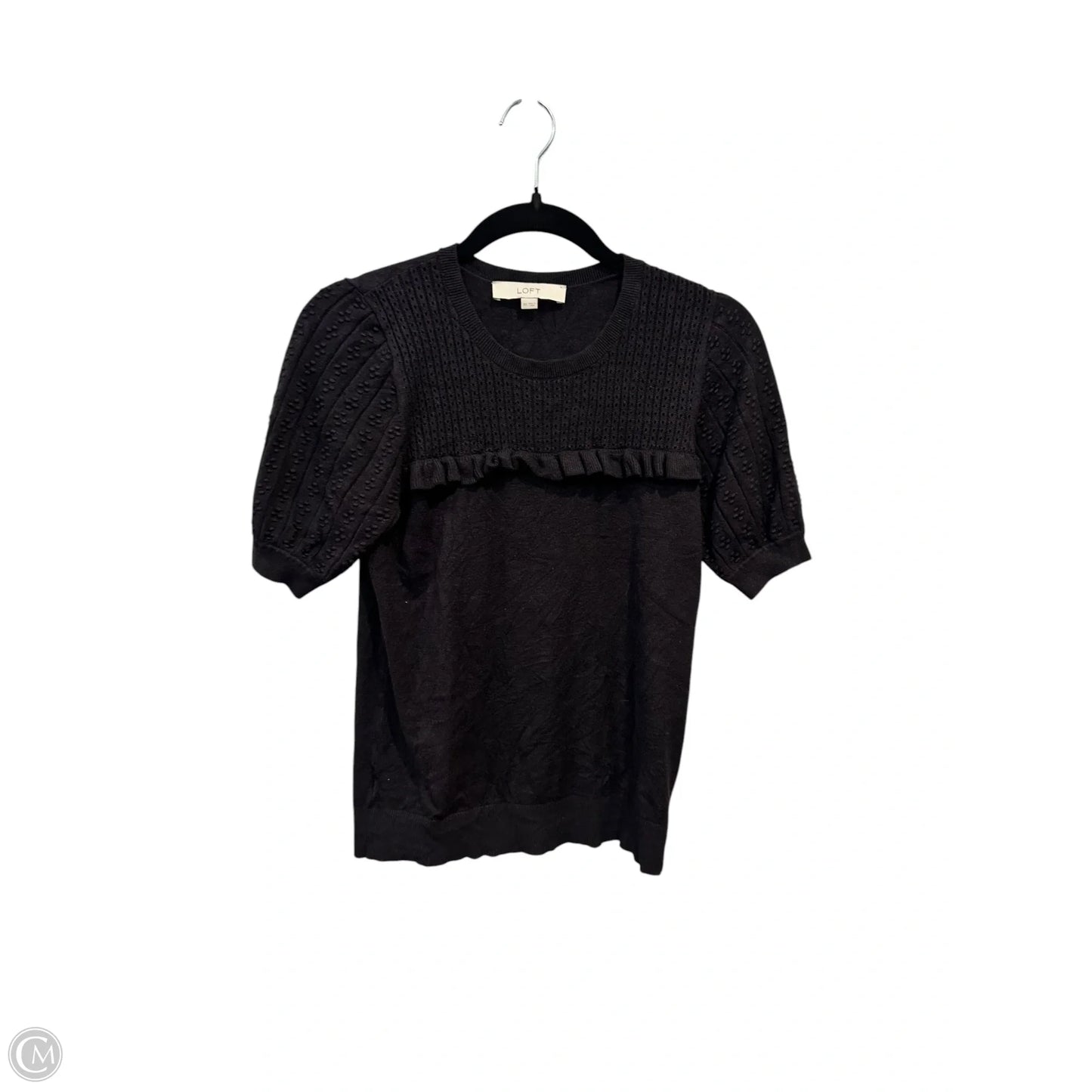 Top Short Sleeve By Loft In Black, Size: Xs