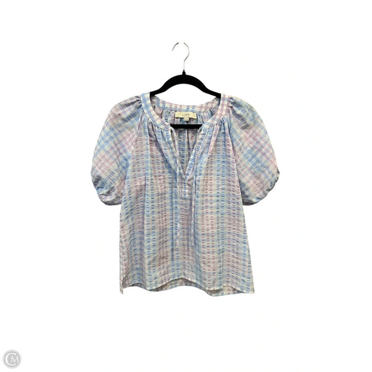 Top Short Sleeve By Loft In Blue & Purple, Size: Xs