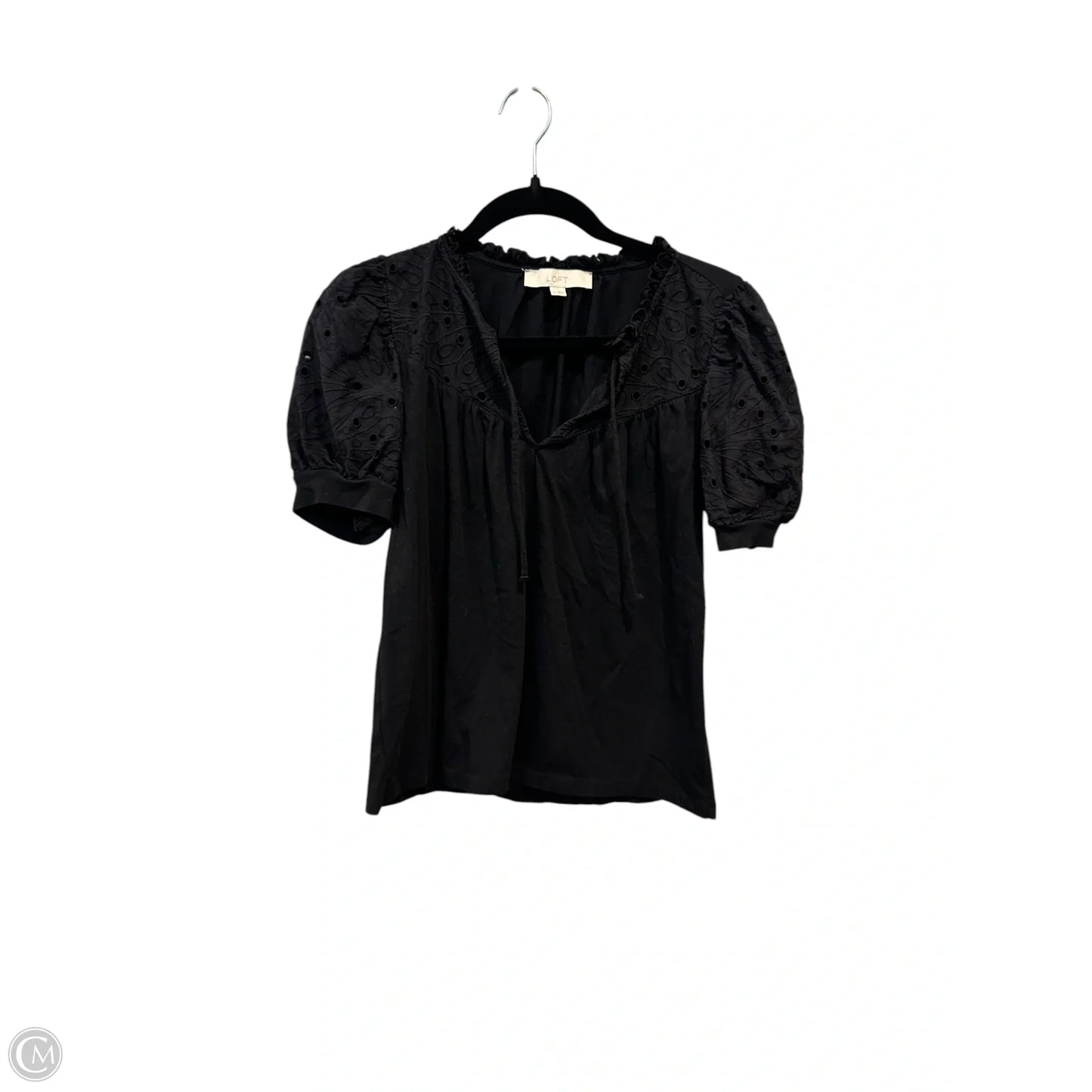 Top Short Sleeve By Loft In Black, Size: Xs