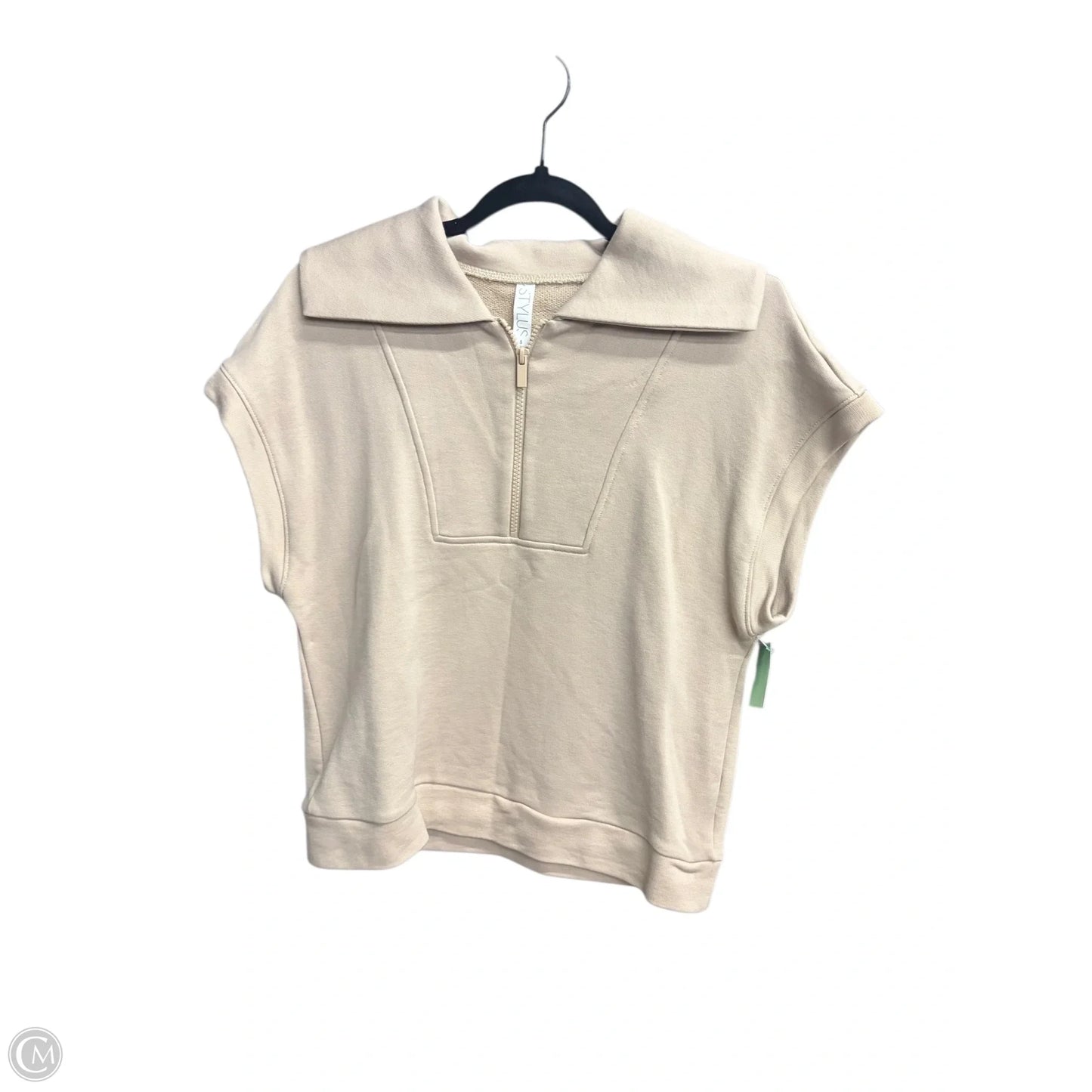 Top Short Sleeve By Stylus In Tan, Size: S