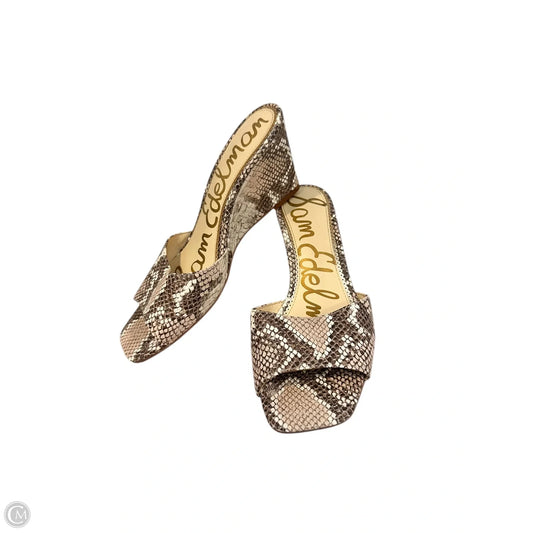 Shoes Heels Wedge By Sam Edelman In Snakeskin Print, Size: 8.5