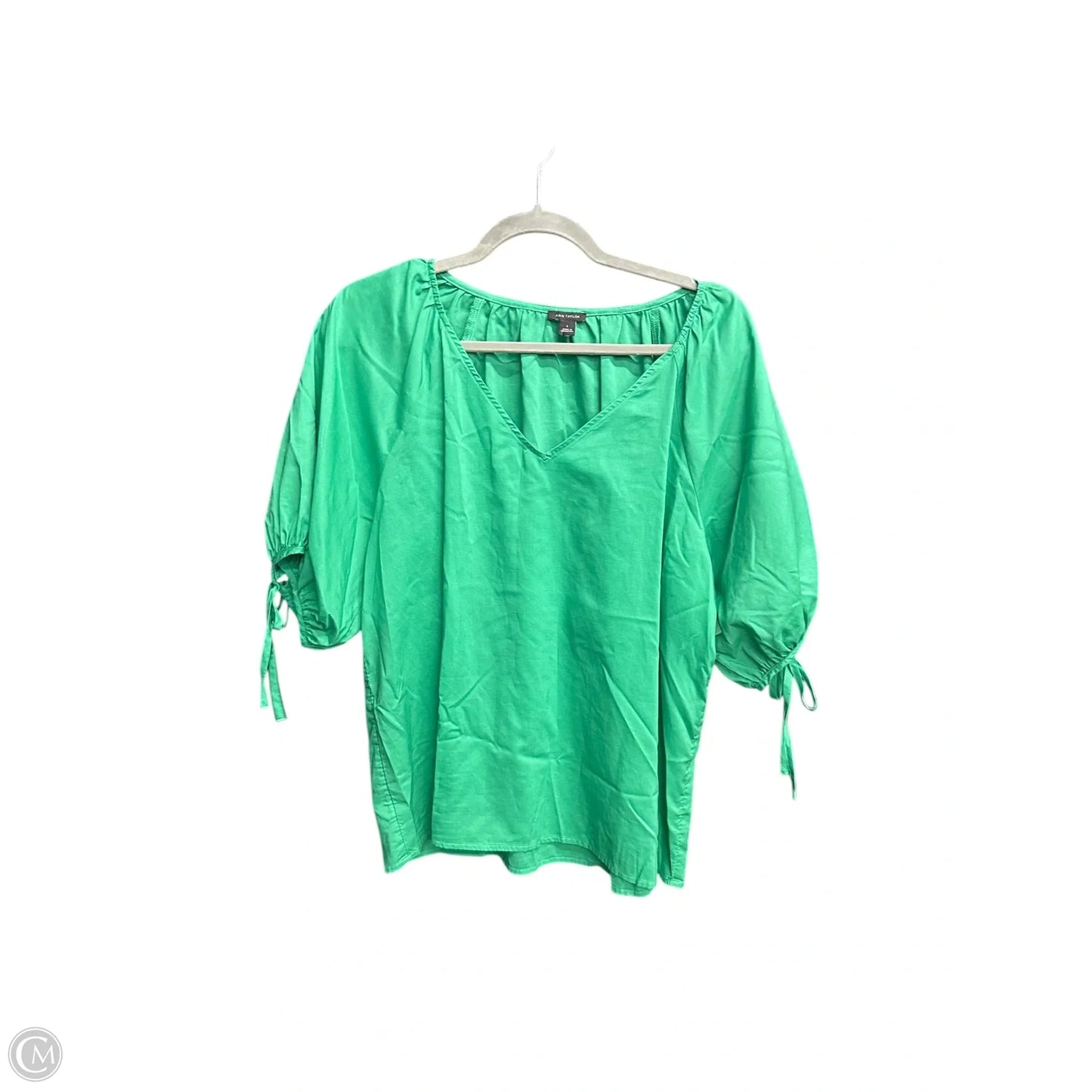 Top Short Sleeve By Ann Taylor In Green, Size: L