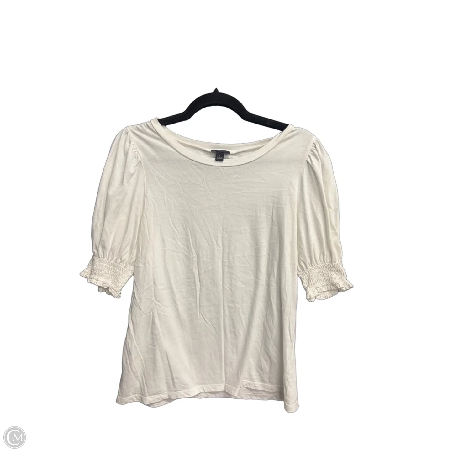 Top Short Sleeve By Ann Taylor In White, Size: M
