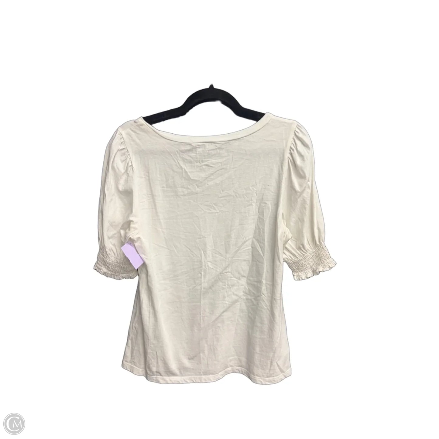 Top Short Sleeve By Ann Taylor In White, Size: M