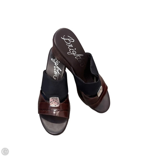 Shoes Heels Wedge By Brighton In Black & Brown, Size: 8
