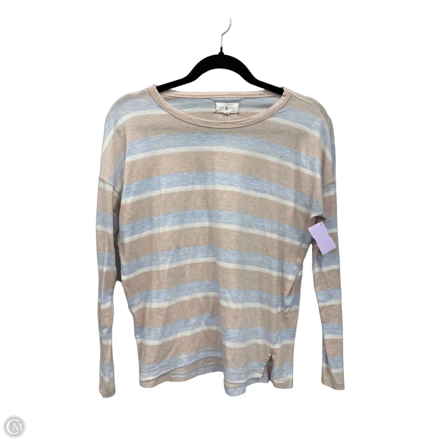 Top Long Sleeve By Lou And Grey In Blue & Tan, Size: S