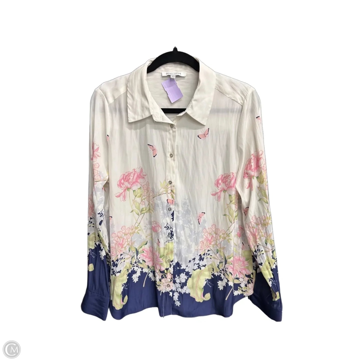 Top Long Sleeve By Rose And Olive In Floral Print, Size: L