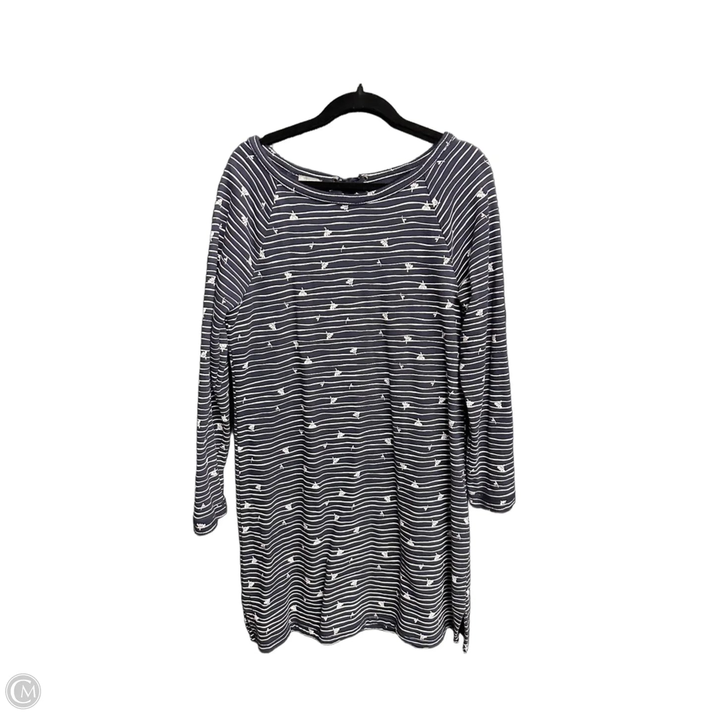 Dress Casual Midi By Talbots In Striped Pattern, Size: L
