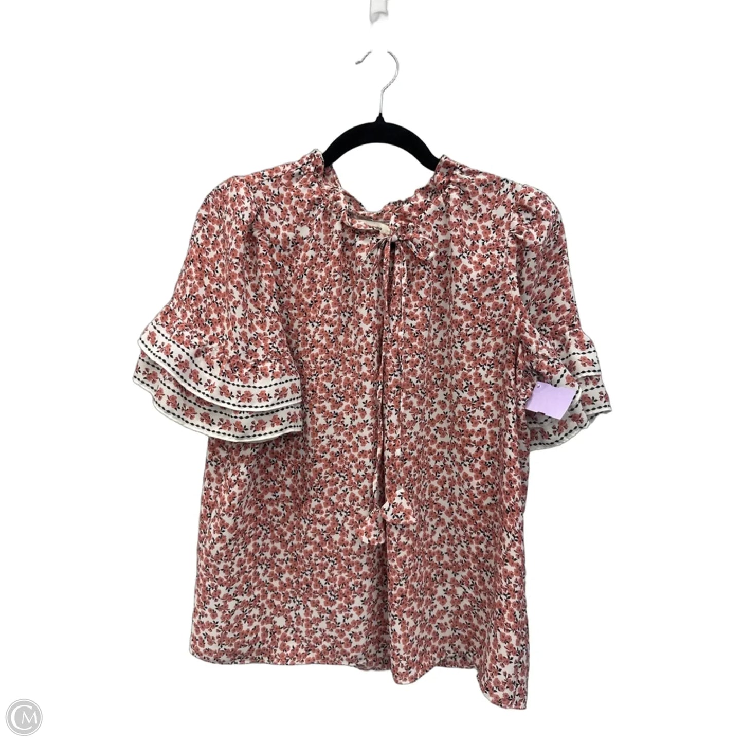 Top Short Sleeve By Max Studio In Floral Print, Size: L