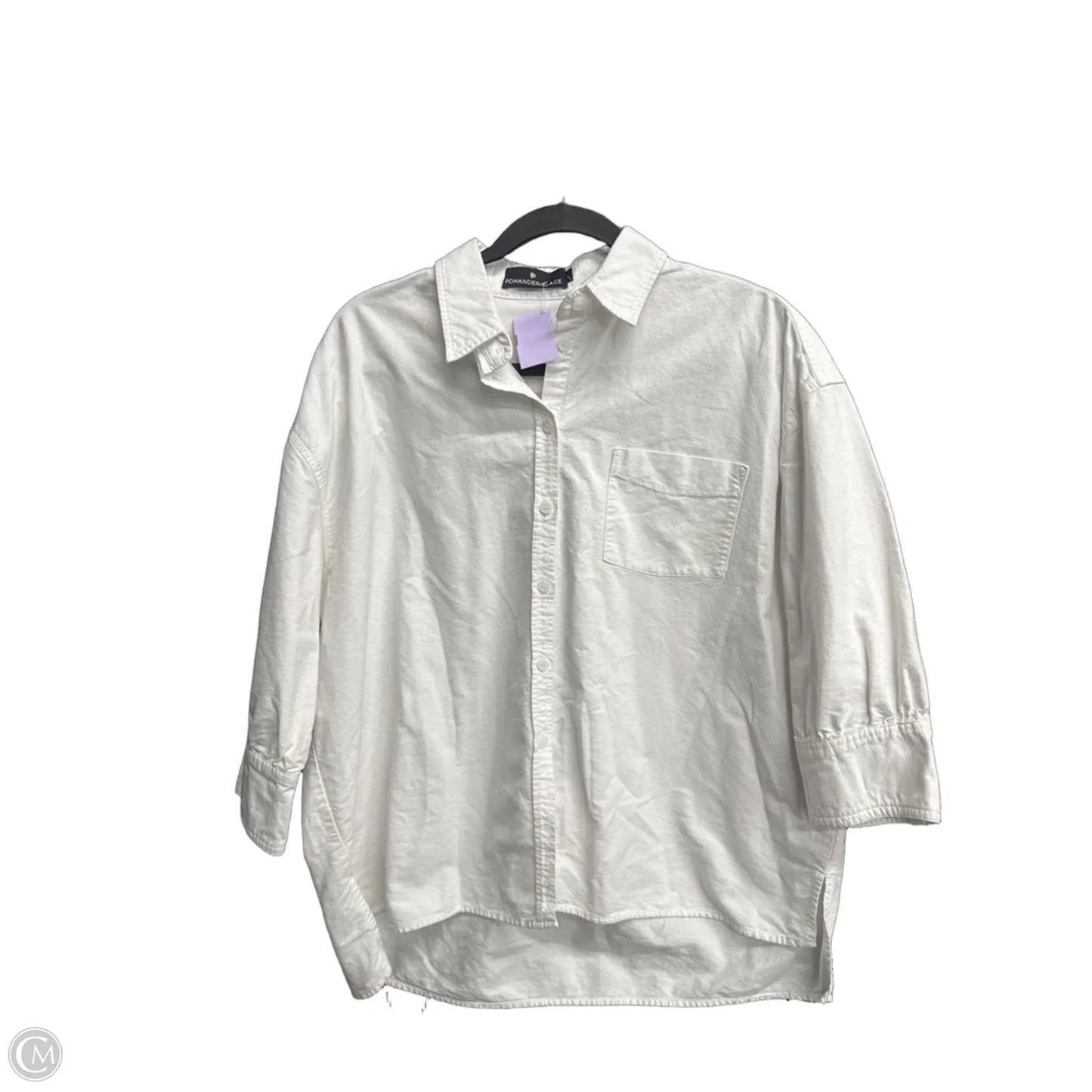Top 3/4 Sleeve By Pomander Place In White, Size: L