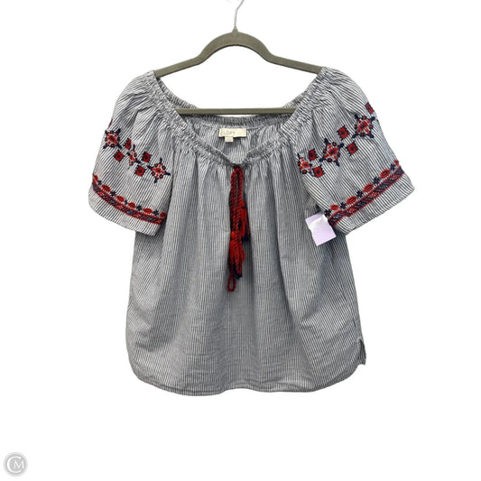 Top Short Sleeve By Loft In Striped Pattern, Size: Xs