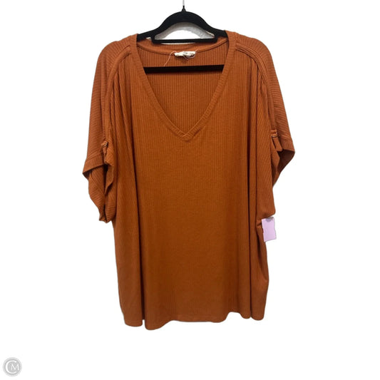 Top Short Sleeve By Clothes Mentor In Orange, Size: 3x
