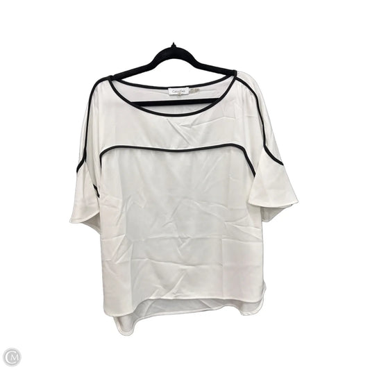 Top Short Sleeve By Calvin Klein In Black & White, Size: Xl