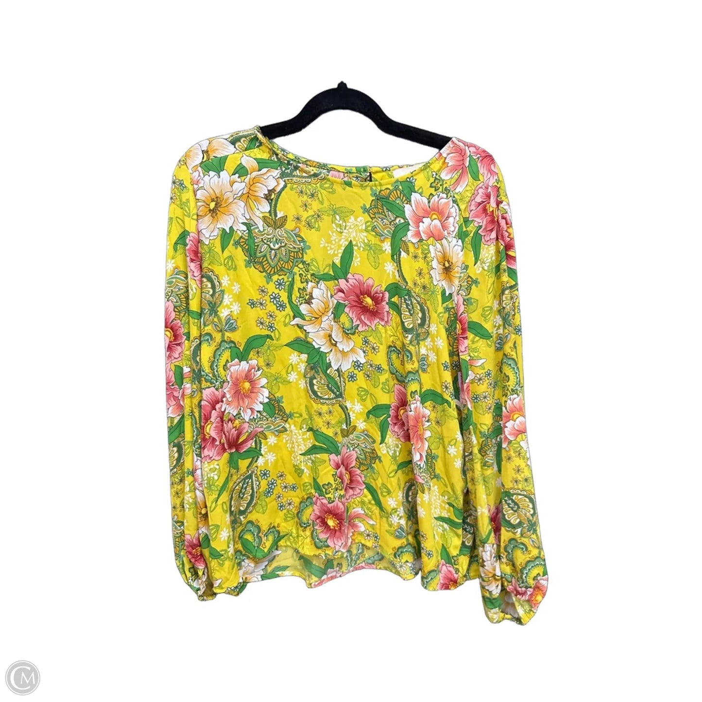 Top Long Sleeve By Loft In Floral Print, Size: L