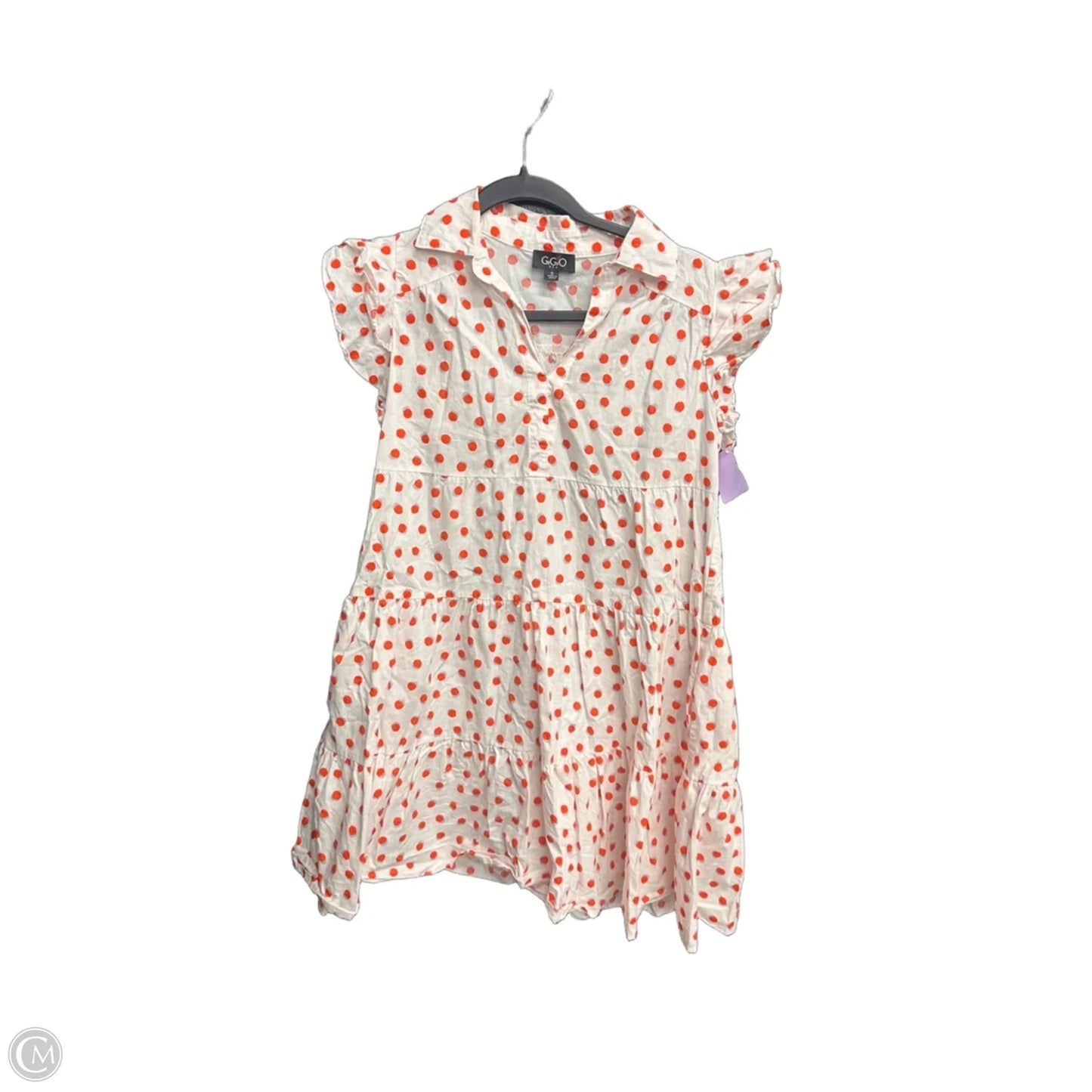 Dress Casual Short By Gigio In Orange & White, Size: S