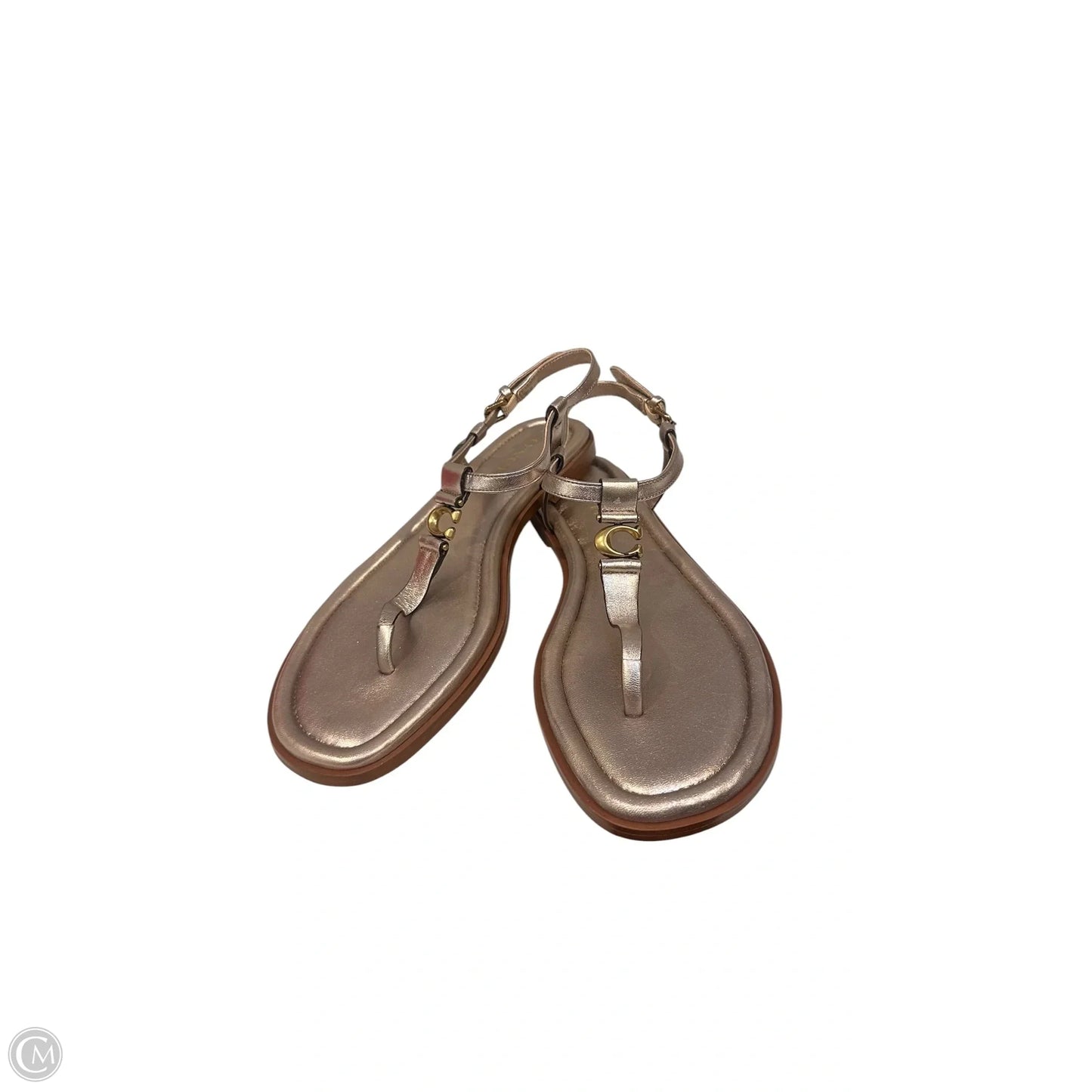 Sandals Designer By Coach In Gold, Size: 9.5
