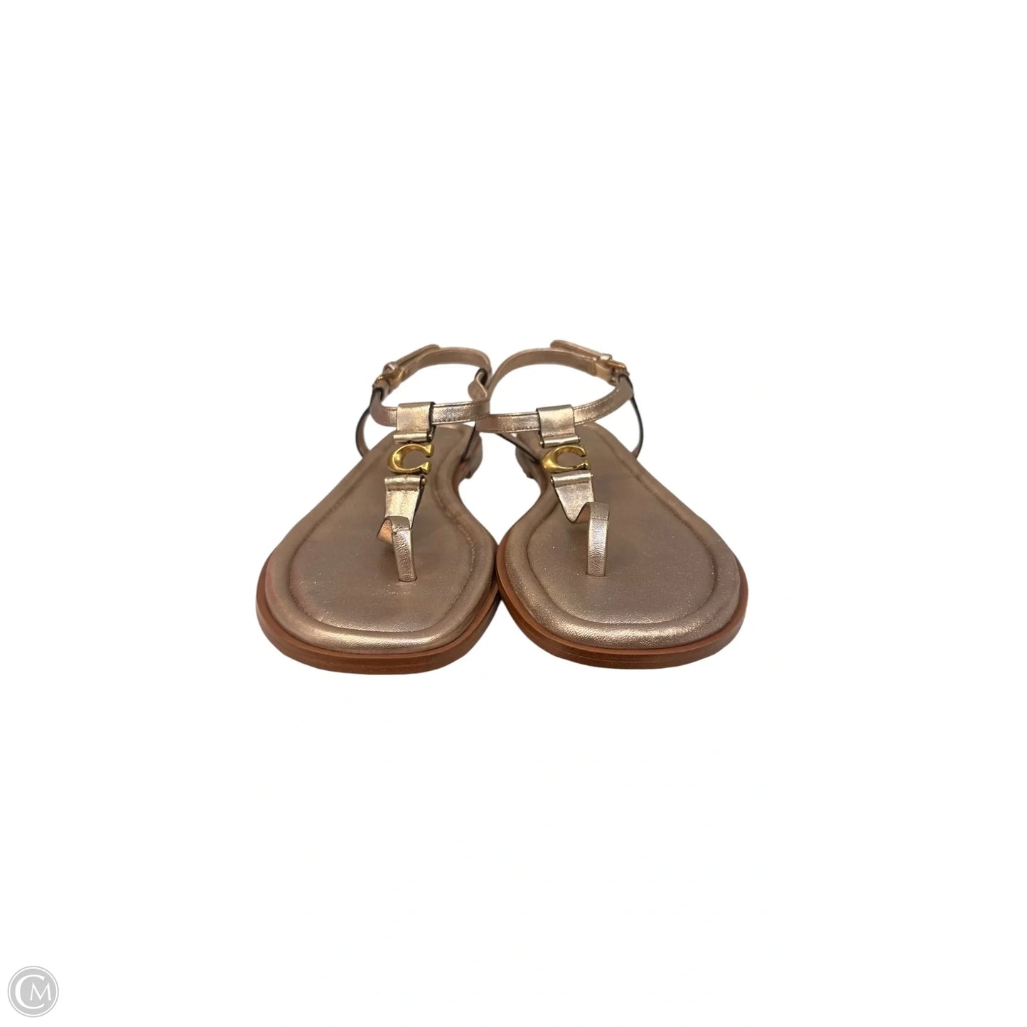 Sandals Designer By Coach In Gold, Size: 9.5