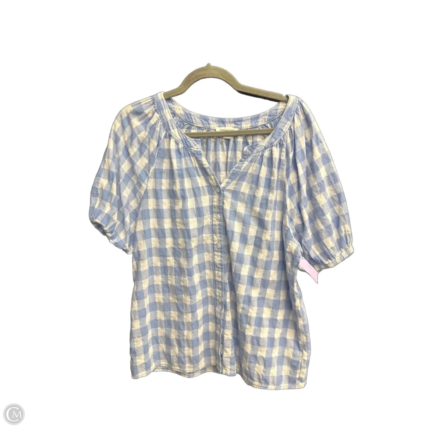 Top Short Sleeve By Beachlunchlounge In Blue & White, Size: M