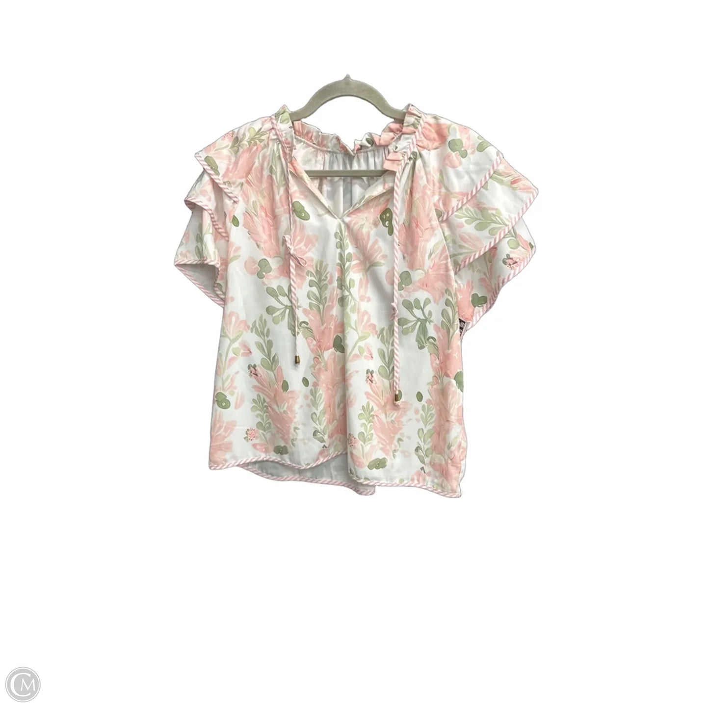 Top Short Sleeve By Clothes Mentor In Floral Print, Size: L