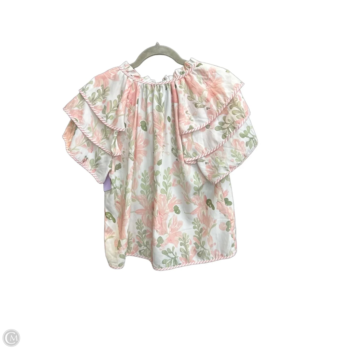 Top Short Sleeve By Clothes Mentor In Floral Print, Size: L