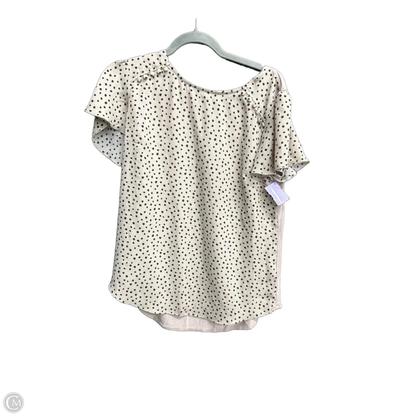 Top Short Sleeve By Fortune & Ivy In Black & Tan, Size: M