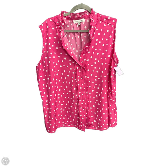 Top Sleeveless By Clothes Mentor In Polkadot Pattern, Size: 3x