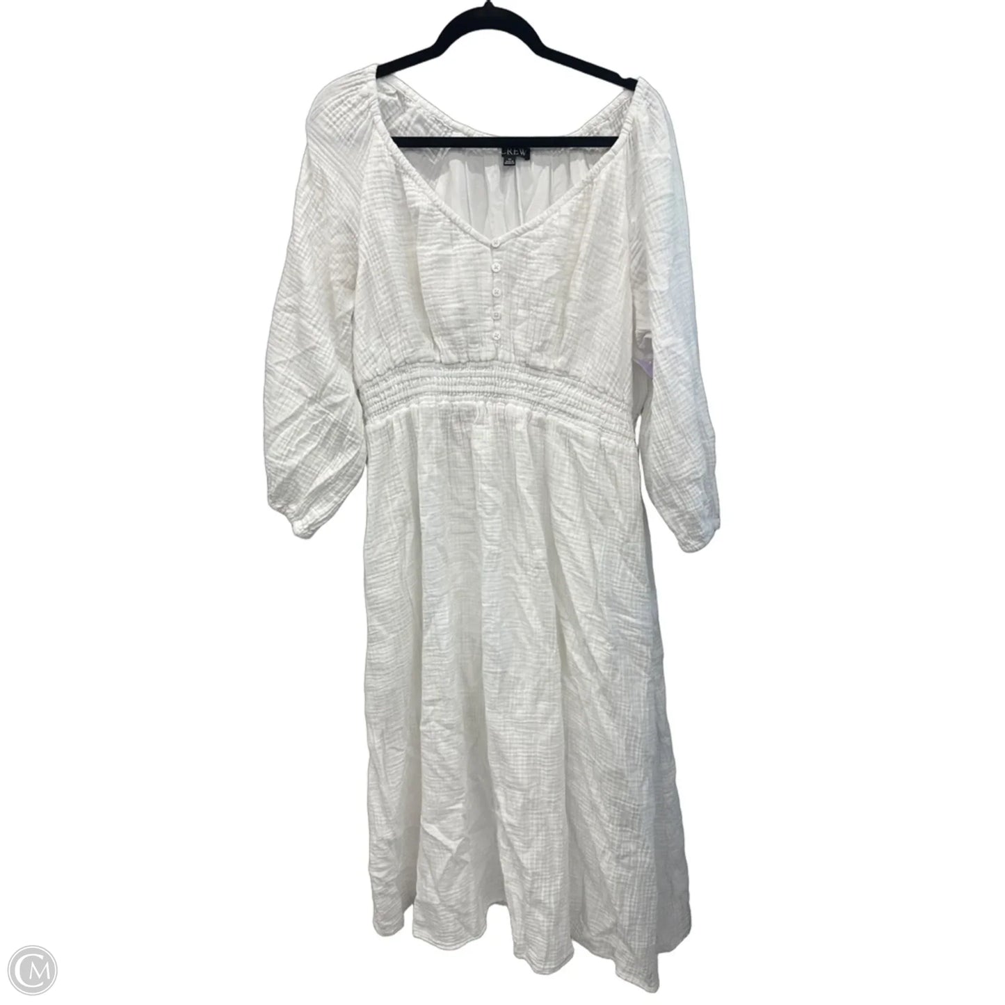 Dress Casual Midi By J. Crew In White, Size: Xl