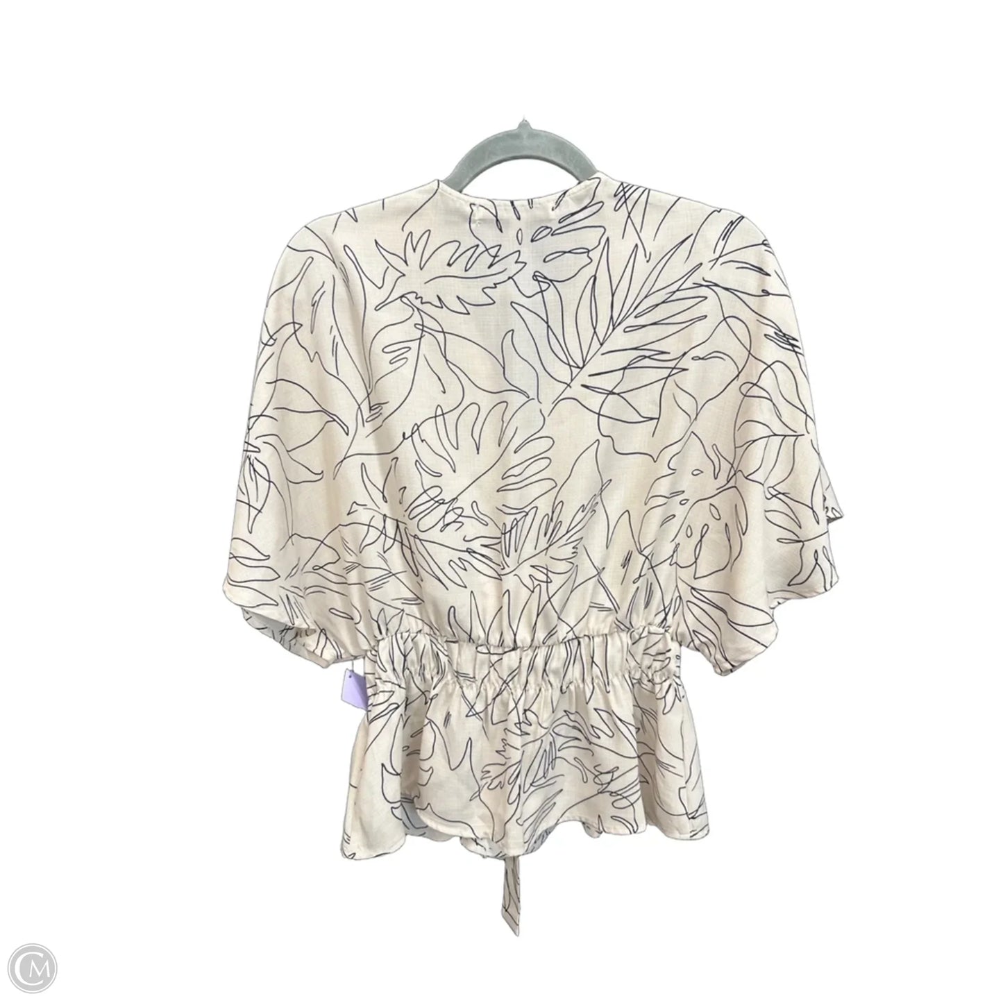 Top Short Sleeve By Sweet Rain In Black & Cream, Size: S