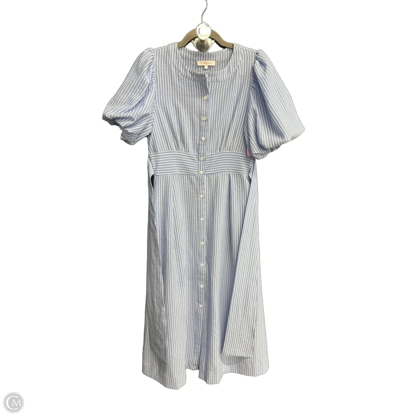 Dress Casual Maxi By Ces Femme In Blue & White, Size: S