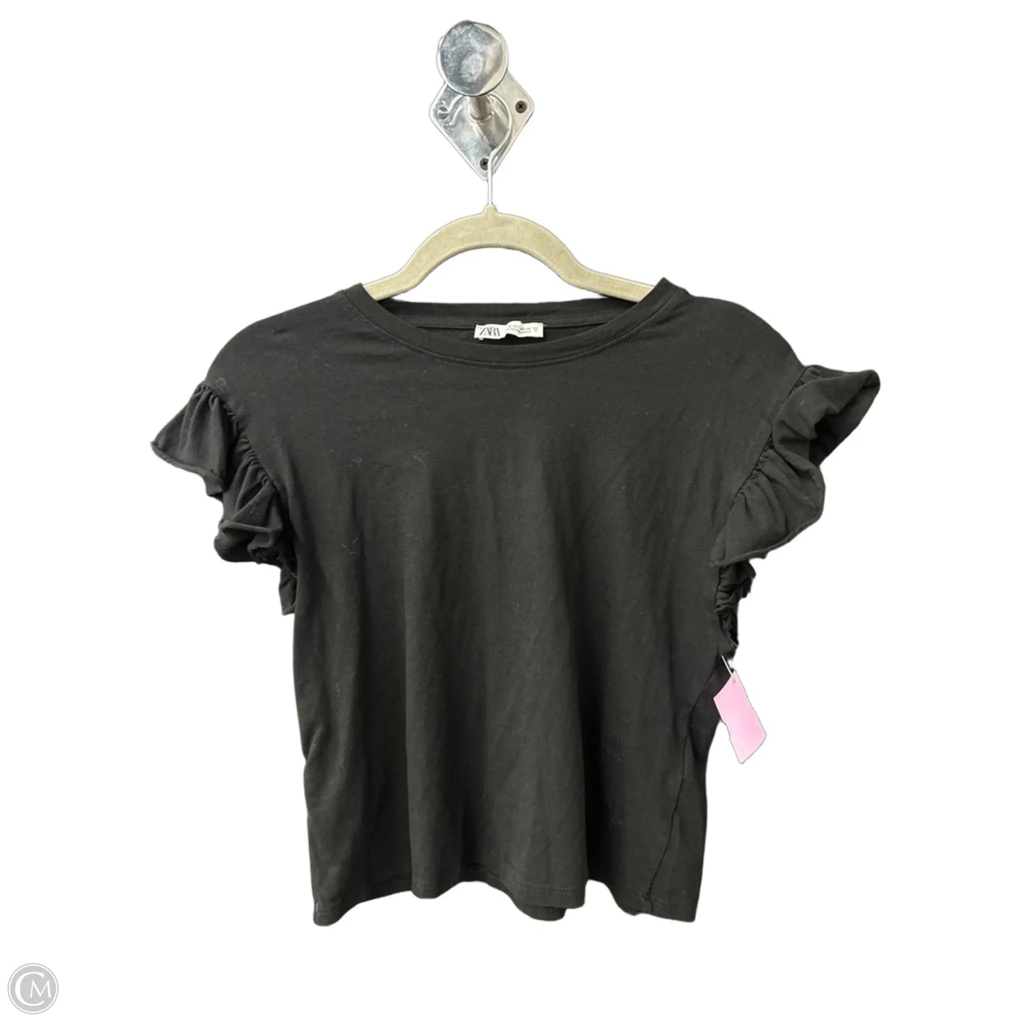 Top Short Sleeve By Zara In Black, Size: S