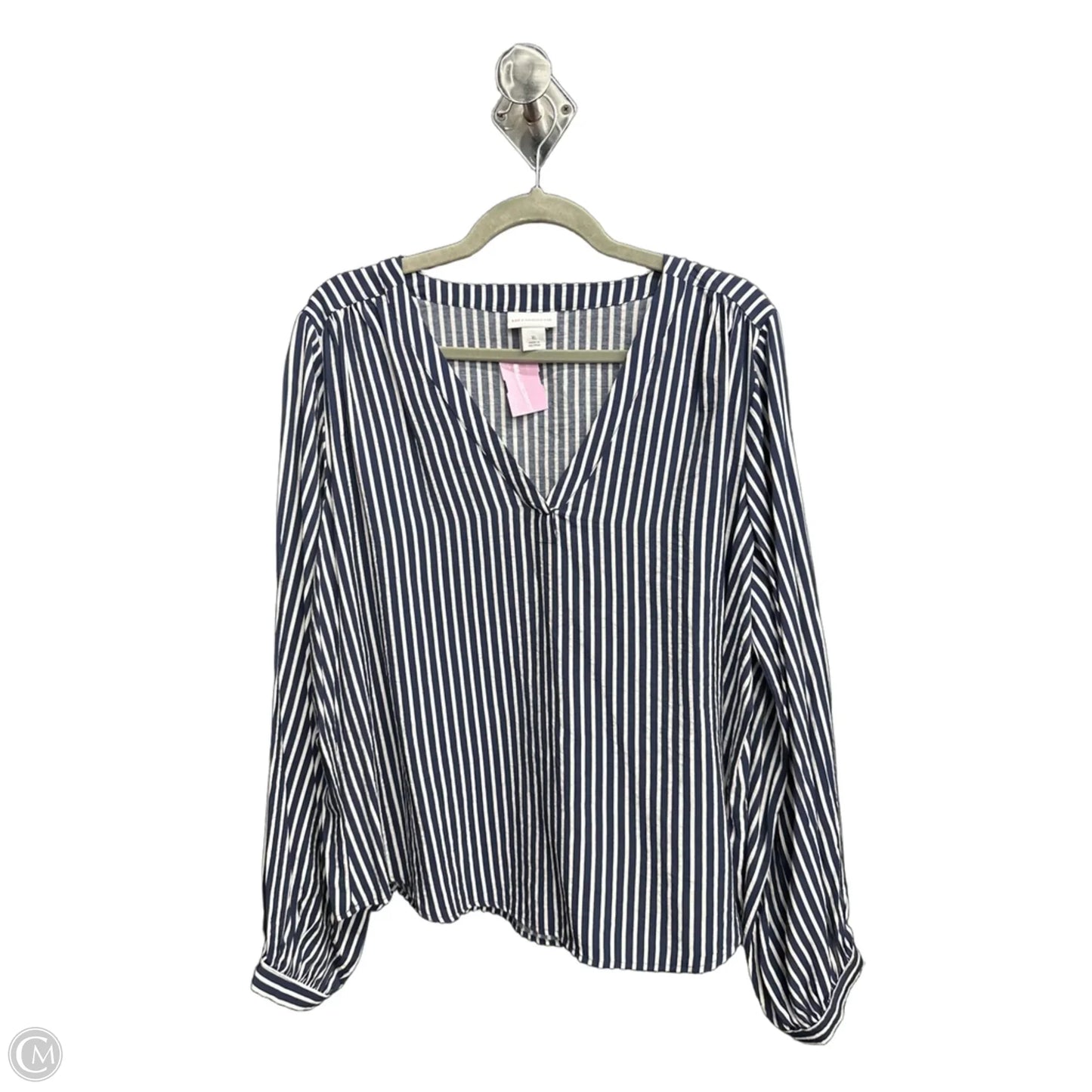 Top Long Sleeve By Liz Claiborne In Striped Pattern, Size: Xl