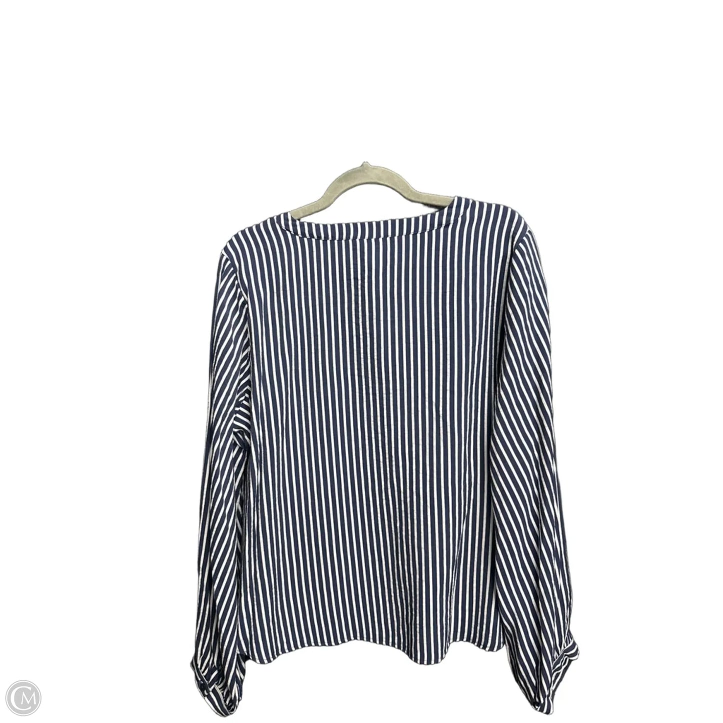 Top Long Sleeve By Liz Claiborne In Striped Pattern, Size: Xl