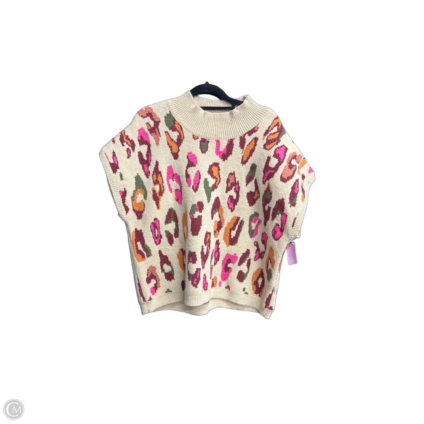 Sweater Short Sleeve By Entro In Leopard Print, Size: L