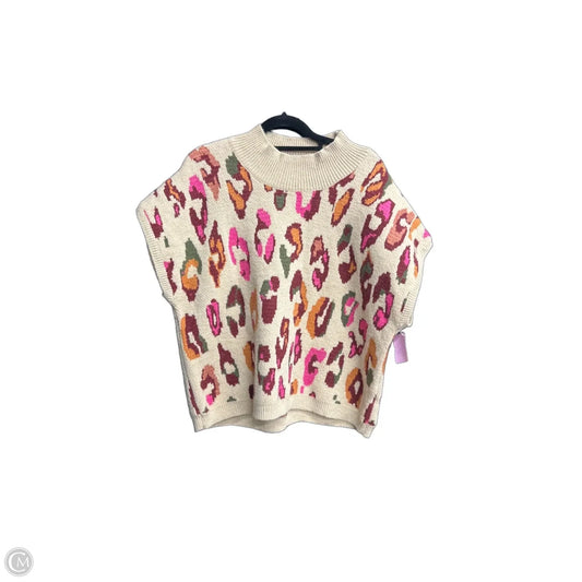 Sweater Short Sleeve By Entro In Leopard Print, Size: L