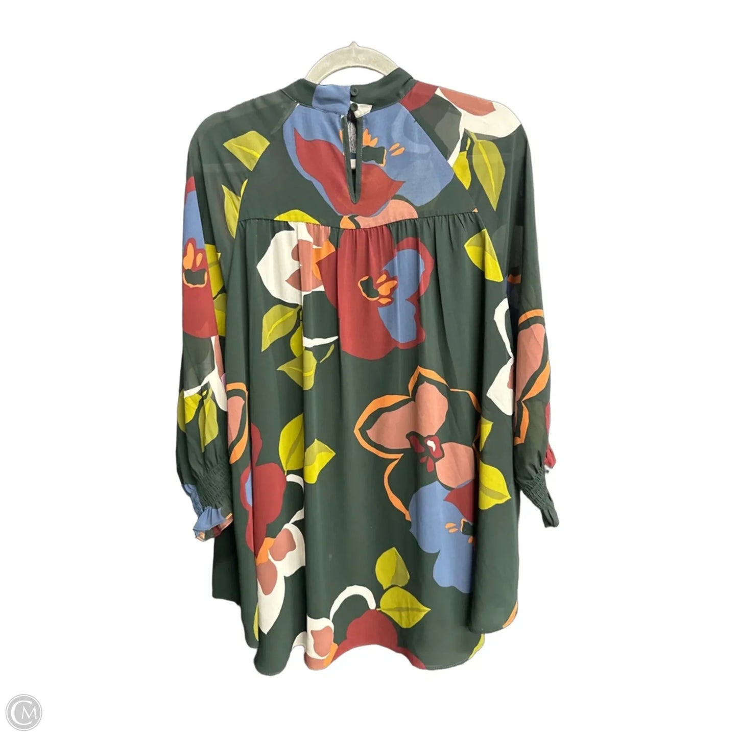 Top 3/4 Sleeve By Dr2 In Floral Print, Size: L