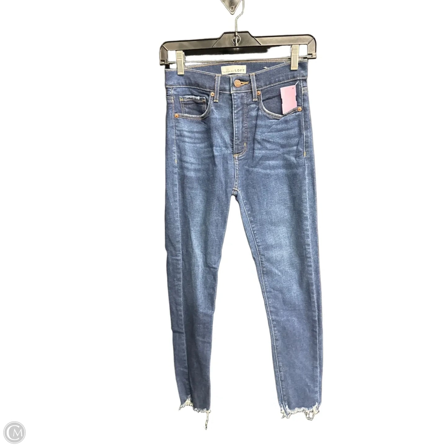 Jeans Skinny By Loft In Blue Denim, Size: 0p