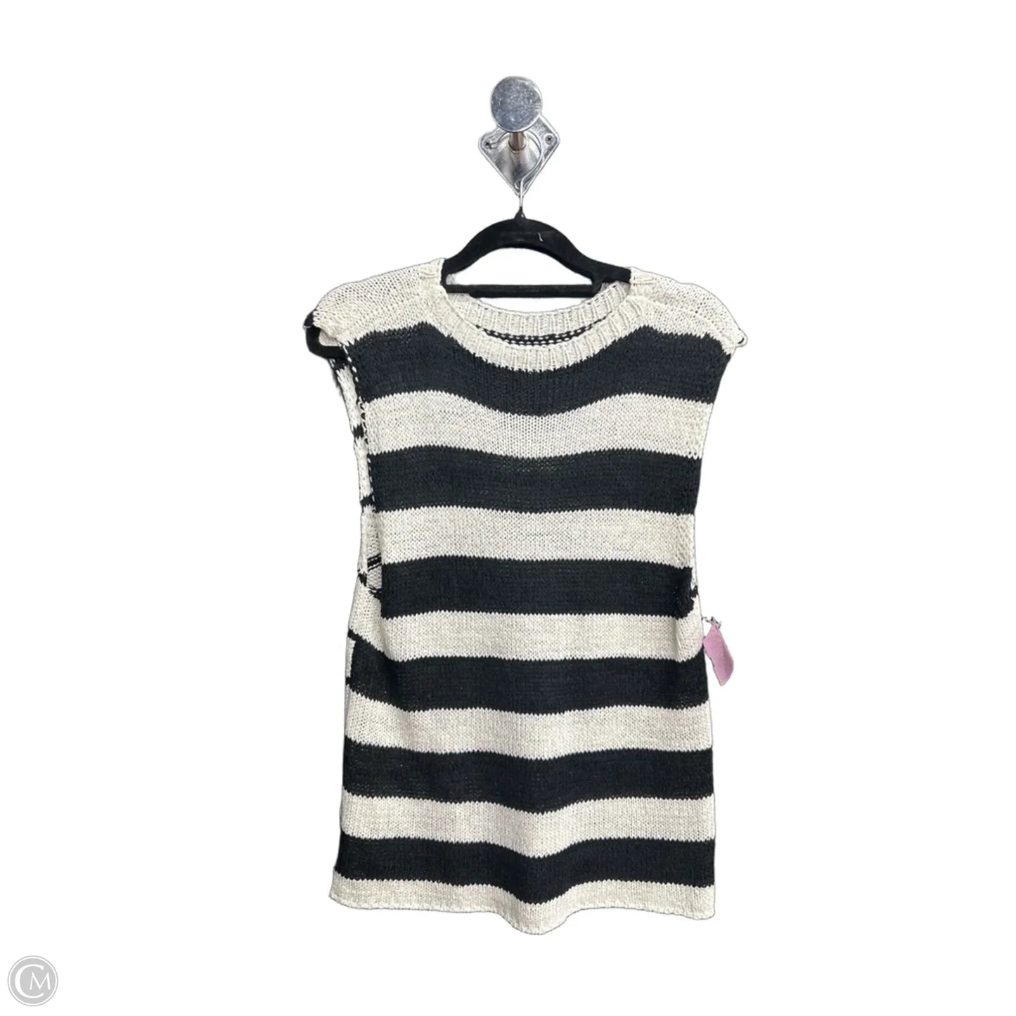 Sweater Short Sleeve By Clothes Mentor In Black & White, Size: S