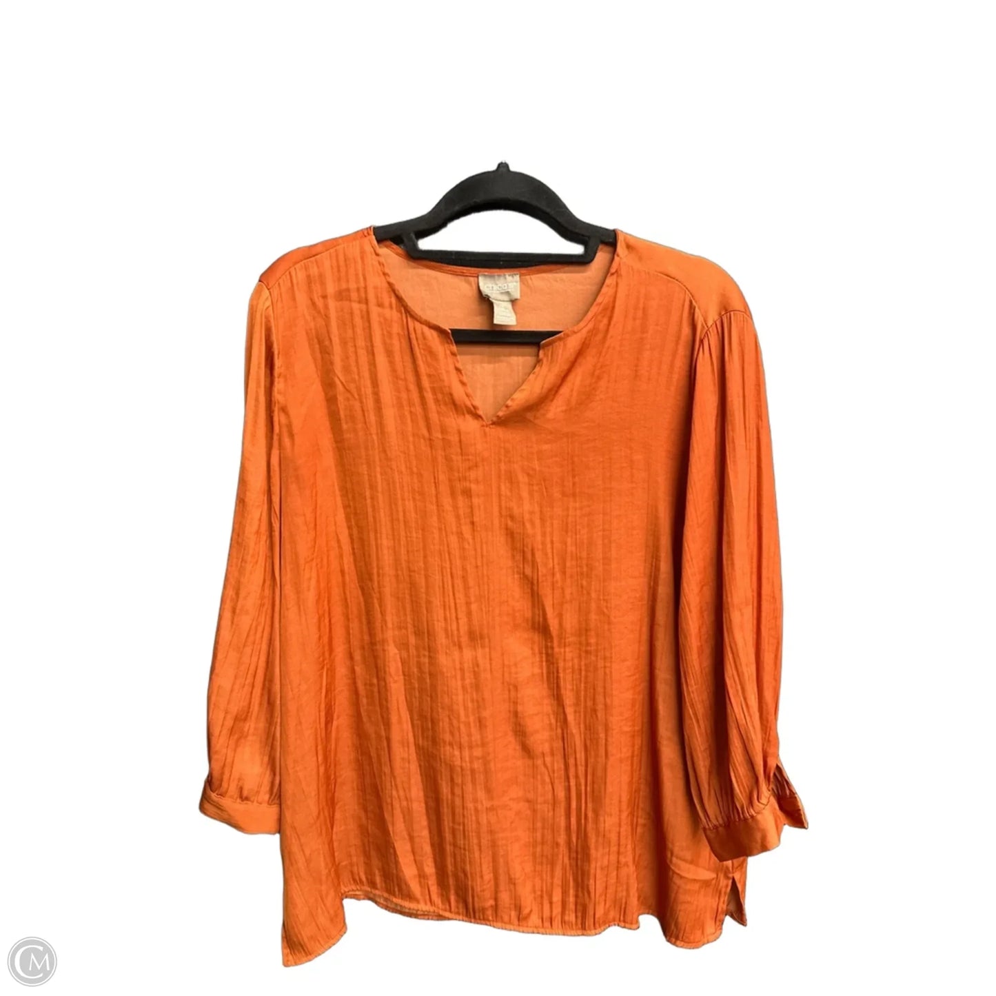 Top 3/4 Sleeve By Chicos In Orange, Size: Xs