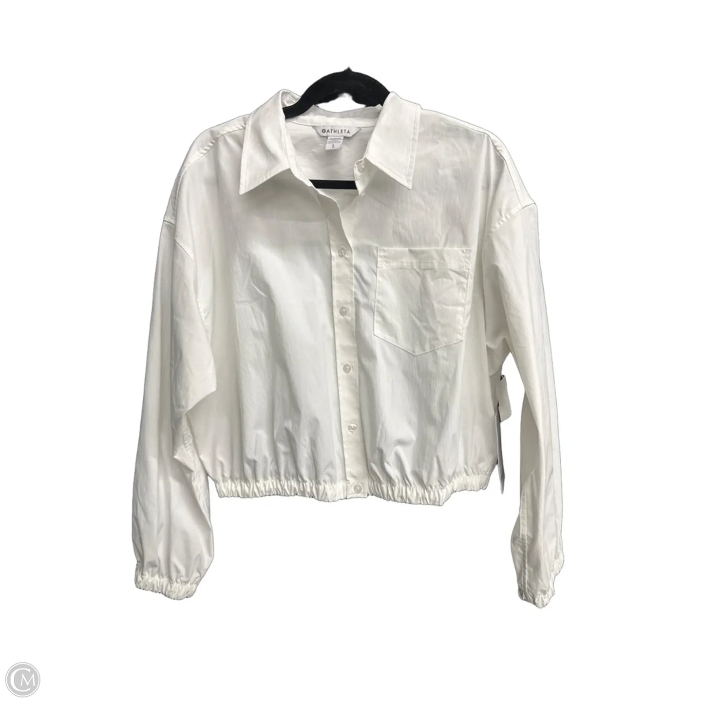 Blouse Long Sleeve By Athleta In White, Size: L