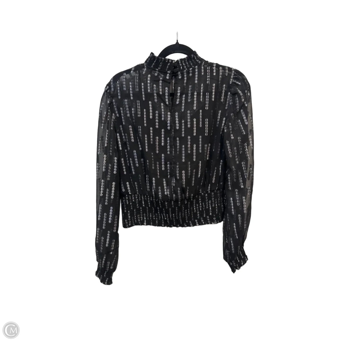 Top Long Sleeve By Express In Black & Silver, Size: S