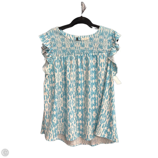 Top Sleeveless By Cotton Bleu In Blue & White, Size: Xl