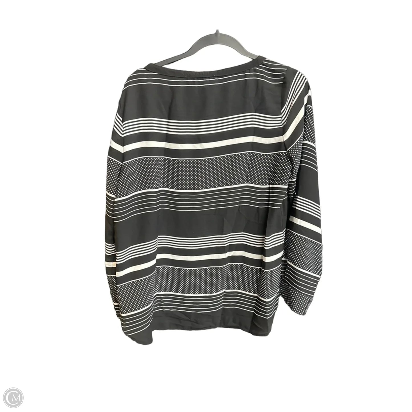 Top 3/4 Sleeve By Loft In Black & White, Size: M
