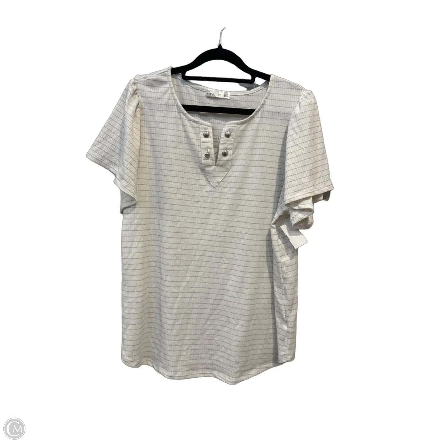 Top Short Sleeve By 89th And Madison In Striped Pattern, Size: L