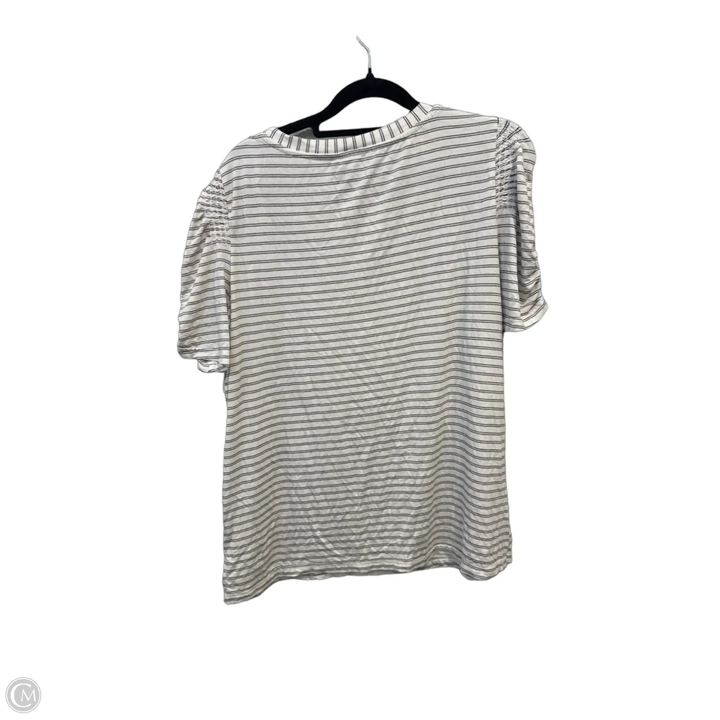 Top Short Sleeve By Modern Works In Striped Pattern, Size: L