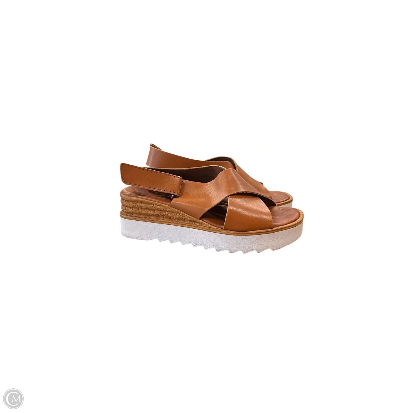 Sandals Heels Wedge By Clothes Mentor In Brown, Size: 7.5
